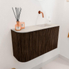 Mondiaz JOYA-DLUX 71.6cm toiletmeubel - ronding links kleur Walnut - Wastafel FAYE positie Rechts Zonder kraangat kleur Ostra. SW1422647