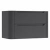 H&R Badmeubelen Juice Meuble sous lavabo - 100x45x50cm - coins arrondis - 2 tiroirs - poignée intégrée - anthracite mat SW1489099