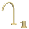 IVY Bond Mitigeur de lavabo - 2 trous - montage sur plage - bec - coldstart - Or mat brossé PVD SW1030767