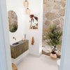 Mondiaz JOYA-DLUX 80cm toiletmeubel - kleur Dusk - Wastafel FAYE positie Links Zonder kraangat kleur Sombra. SW1426144