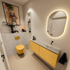 MONDIAZ TURE-DLUX Meuble toilette - 120cm - Ocher - EDEN - vasque Opalo - position droite - sans trou de robinet SW1104410