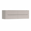 H&R Badmeubelen Juice Meuble sous vasque - 140x45x50cm - coins arrondis - 4 tiroirs - poignée intégrée - beige mat SW1490225