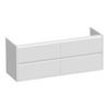 Saniclass New Future wastafelonderkast 140x46x55cm 4 softclose greeploze lades met 2 sifonuitsparingen MDF mat Wit SW372411 Saniclass New Future wastafelonderkast 140x46x55cm 4 softclose greeploze lades met 2 sifonuitsparingen MDF mat Wit SW372411