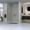 FugaFlow Efficiente Vetro 2.0 Inloopdouche - 110x200cm - wandprofiel - stabilisatiestang - helder glas - goud mat SW1450235