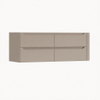 H&R Badmeubelen Juice Wastafelonderkast - 140x45x50cm - rechterhoek afgerond - 4 lades - geïntegreerde greep - Olive SW1490508