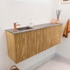 Mondiaz JOYA-DLUX 111.6cm toiletmeubel - ronding rechts kleur Oak - Wastafel FAYE positie Links 1 kraangat kleur Oza. SW1424133