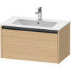 Duravit Ketho.2 Wastafelonderbouwkast - met 1 lade - 81x48x44cm - met greep antraciet - natuur eiken mat SW772781