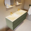 Mondiaz VICA-DLUX ensemble de meuble de salle de bain - 120cm - meuble sous-vasque armée - 4 tiroirs - lavabo encastré nuage double - 2 trous de robinet - version haute de 60cm - ostra SW1087046