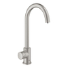 GROHE Blue Home Robinet de cuisine - bec en C - monotrou - fonction de filtration - eau plate légèrement pétillante et gazeuse - supersteel SW228372