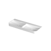 INK Duomo Lavabo - 120x45x10cm - à poser - coins arrondis - double vasque - sans trou de robinet - polystone - blanc mat SW1406289