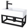 Differnz Helios pack lave-mains – 37,5 x 18,5 x 9,5 cm – céramique blanche – perçage à gauche – avec cadre SW705224