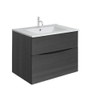 Crosswater Glide II Wastafelonderkast - 70x45x52cm - 2 lades - greeploos - softclose - steelwood (hout) SW670243