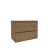 Saniclass Holz Pure Meuble de salle de bain - 80x45x60cm - plan de toilette - sans trous de robinet - 2 tiroirs - Chêne Natural SW1437508