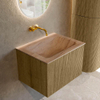 MONDIAZ KURVE-DLUX Meuble de salle de bains 60cm couleur Dusk avec 1 tiroir et 0 porte. Lavabo CLOUD Centre sans trou de robinet Saba. SW1433310