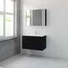 Bruynzeel Matera badmeubelset 56.5x90x50cm 1 kraangat 1 wasbak 2 lades met spiegelkast met softclose composite zwart eiken SW384428 Bruynzeel Matera badmeubelset 56.5x90x50cm 1 kraangat 1 wasbak 2 lades met spiegelkast met softclose composite zwart eiken SW384428