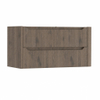 H&R Badmeubelen Juice Meuble sous lavabo - 100x45x50cm - coin droit arrondi - 2 tiroirs - poignée intégrée - chêne Tucson SW1498061