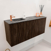 Mondiaz JOYA-DLUX 90cm toiletmeubel - kleur Walnut - Wastafel FAYE positie Links 1 kraangat kleur Sombra. SW1426249