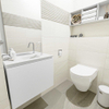 MONDIAZ OLAN Toiletmeubel 60x30x40cm met 1 kraangaten 1 lades talc mat Wastafel Lex midden Solid Surface Wit SW473184