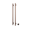 Hotbath &MORE Handdoekradiator - 38x115cm - rond - 2 stangen - verticaal - met schakelaar - PVD - geborsteld koper SW1245710