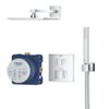 Grohe Grohtherm Cube showerset: inbouwkraan therm. m. afbouwdeel met hoofddouche vierkant 23x23cm met handdouche stick en wandaansluitbocht chroom SW296685 Grohe Grohtherm Cube showerset: inbouwkraan therm. m. afbouwdeel met hoofddouche vierkant 23x23cm met handdouche stick en wandaansluitbocht chroom SW296685