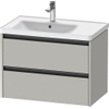 Duravit Ketho.2 Wastafelonderbouwkast - met 2 laden - voor waskom links - 78.4x45.5x54.9cm - met grepen antraciet - betongrijs mat SW772680