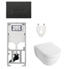 Villeroy & Boch Subway 2.0 DirectFlush Toiletset geberit reservoir bedieningsplaat rechthoekige knoppen - softclose - mat zwart (wit) SW791661