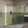 BRAUER Void Carving Cabine de douche - 90x140x200cm - porte battante - revêtement verre - réversible - verre clair - Acier inoxydable brossé PVD SW1418132