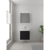 Bruynzeel Box badmeubelset 60x45cm 1 kraangat 1 wasbak 2 lades met spiegelkast met softclose composite zwart eiken SW383941 Bruynzeel Box badmeubelset 60x45cm 1 kraangat 1 wasbak 2 lades met spiegelkast met softclose composite zwart eiken SW383941