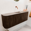 Mondiaz JOYA-DLUX 113.2cm toiletmeubel - ronding links en rechts kleur Walnut - Wastafel FAYE positie Midden Zonder kraangat kleur Saba. SW1424727