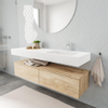 MONDIAZ ALAN 150cm badmeubel onderkast washed oak 2 lades Vrijhangende wastafel cloud rechts 1 kraangat kleur talc SW408498 MONDIAZ ALAN 150cm badmeubel onderkast washed oak 2 lades Vrijhangende wastafel cloud rechts 1 kraangat kleur talc SW408498