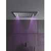 Hotbath Mate pomme de douche encastrée carrée 50x50cm avec cascade et jet spray incluant éclairage LED chrome SW22819