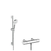 Hansgrohe Crometta Douchecombinatie: - met ecostat - 1001 cl douchekraan - thermostatische - met glijstangset - 72cm - met Crometta Vario - handdouche chroom/wit - chroom/wit (wit) SW546818