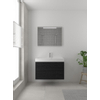 Bruynzeel Box badmeubelset 90x45cm 1 kraangat 1 wasbak 2 lades met spiegel met softclose composite zwart eiken SW383942 Bruynzeel Box badmeubelset 90x45cm 1 kraangat 1 wasbak 2 lades met spiegel met softclose composite zwart eiken SW383942