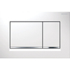 Geberit Sigma20 bedieningsplaat - 2-toets spoeling - rechthoekige knoppen - wit/glans chroom/wit - dualflush - glans wit SW61798