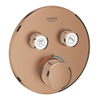 Grohe SmartControl Inbouwthermostaat - 3 knoppen - rond - brushed warm sunset (koper) SW354624
