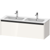 Duravit Ketho.2 Wastafelonderbouwkast - met 1 lade - voor dubbele wastafel - 128x48x44cm - met greep antraciet - hoogglans wit SW772367