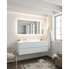 Mondiaz VICA ensemble de meuble de salle de bain - 150cm - meuble sous-vasque argile - 4 tiroirs - lavabo lune gauche - 1 trou de robinet - miroir LED - version XL 60cm de haut SW1097947