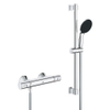 GROHE Precision Start Ensemble de douche - mitigeur thermostatique - avec ensemble de douche - 60cm - douchette ronde - 1 type de jet - flexible de douche lisse - chrome SW1028143