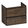 BRAUER Joy Edge meuble sous-lavabo peu profond 60 2 tiroirs à fermeture douce - sans poignée - 1 découpe pour siphon - Bois brut SW1200922