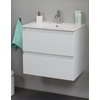 Adema Bella onderkast met keramiek wastafel 1 kraangat 60x55x46cm Wit hoogglans SW398098 Adema Bella onderkast met keramiek wastafel 1 kraangat 60x55x46cm Wit hoogglans SW398098