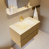 Mondiaz VICA-DLUX Ensemble de meuble de salle de bain - 80cm - meuble sous-vasque oro - 2 tiroirs - lavabo encastré cloud milieu - 1 trou de robinet - version haute de 60cm - ostra SW1085614