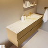 Mondiaz VICA-DLUX ensemble de meuble de salle de bain - 150cm - meuble sous-vasque oro - 2 tiroirs - lavabo encastré cloud droite - 1 trou de robinet - version haute de 60cm - ostra SW1086246