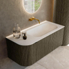 Mondiaz KURVE Ensemble de meuble de salle de bains - 105x46x40cm - 1 tiroir - 1 porte - lavabo solid surface - droit - sans trou de robinet - Shadow SW1414217