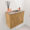 Mondiaz JOYA-DLUX 50cm toiletmeubel - kleur Oak - Wastafel FAYE positie Rechts 1 kraangat kleur Saba. SW1424151