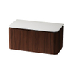 Saniclass Terra Badmeubelset - 100cm - 2 lades - afgeronde hoeken - topblad solid surface - kastanje (walnoot) SW1426283