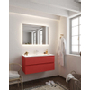 Mondiaz VICA ensemble de meuble de salle de bain - 100cm - meuble sous-vasque fire - 2 tiroirs - lavabo cloud milieu - 1 trou de robinet - miroir LED - version XL 60cm haut SW1098033