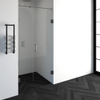 BRAUER Void porte de niche 2 parties verre clair 100x200 réversible avec porte battante 60 au mur incl. traitement anticalcaire du verre PVD coloris inox SW223759