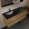 Mondiaz Aivy badmeubelset - 120x45x50cm - 1 kraangat - 1 wasbak urban Solid surface - Links - 2 lades - Met spiegelkast - Melamine Chai SW892343