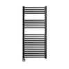 Sanicare Elektrische Radiator - 111.8x60cm - 730W - design - thermostaat - chroom - linksonder - mat zwart SW890908