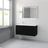 Bruynzeel Matera badmeubelset 56.5x120x50cm 1 kraangat 1 wasbak 4 lades met spiegel met softclose composite zwart eiken SW384441 Bruynzeel Matera badmeubelset 56.5x120x50cm 1 kraangat 1 wasbak 4 lades met spiegel met softclose composite zwart eiken SW384441